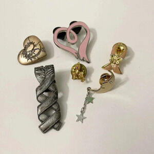 Vintage Assorted Lot of 6 Pins  Moon Guardian Angel Eragon Heart Dragon